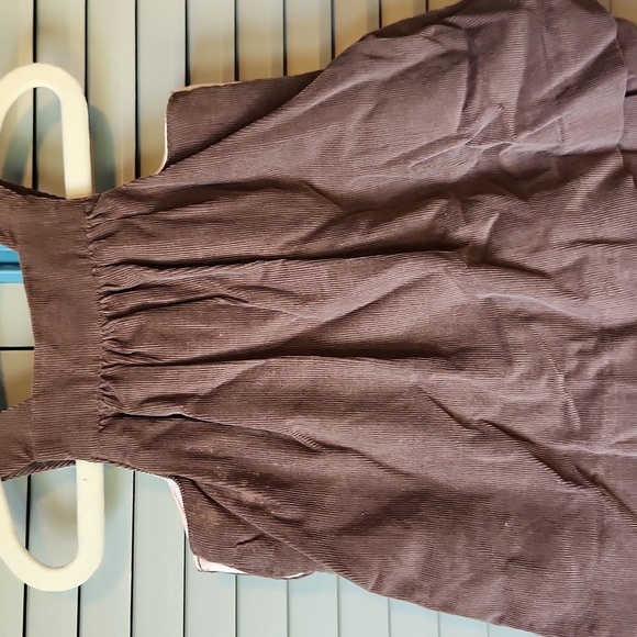 Jacadi Paris Dark Brown Jumpsuit with Pink Floral Embroidery - Picture 8 of 11